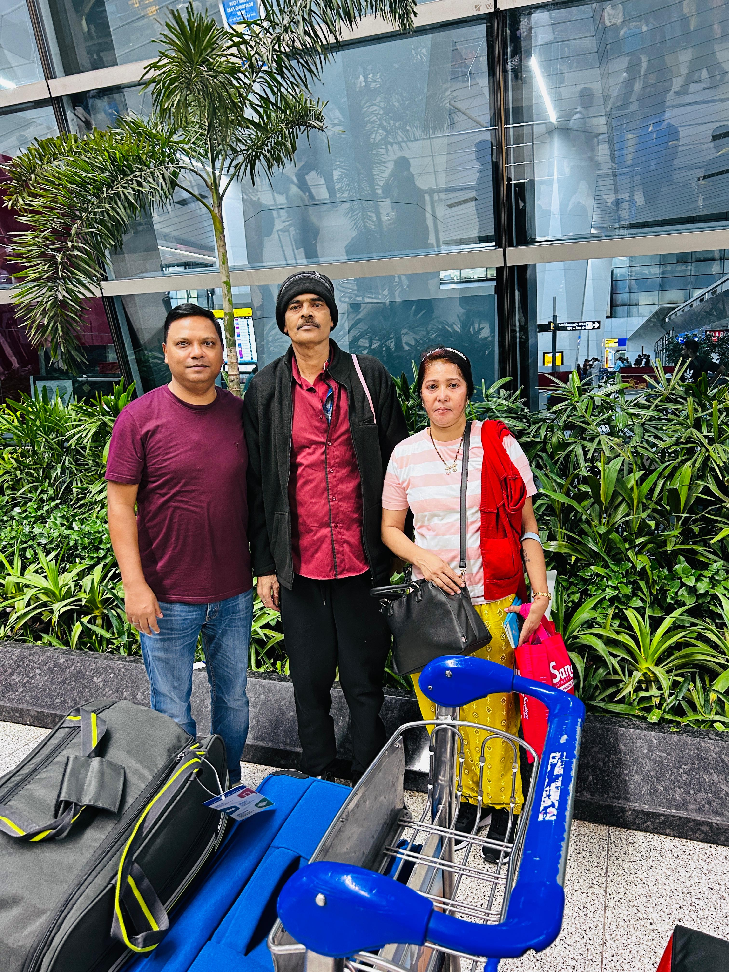 Dropping Fiji Patient at Delhi Airport After Successful Surgery